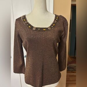 Joseph A Shimmering Bronze Top